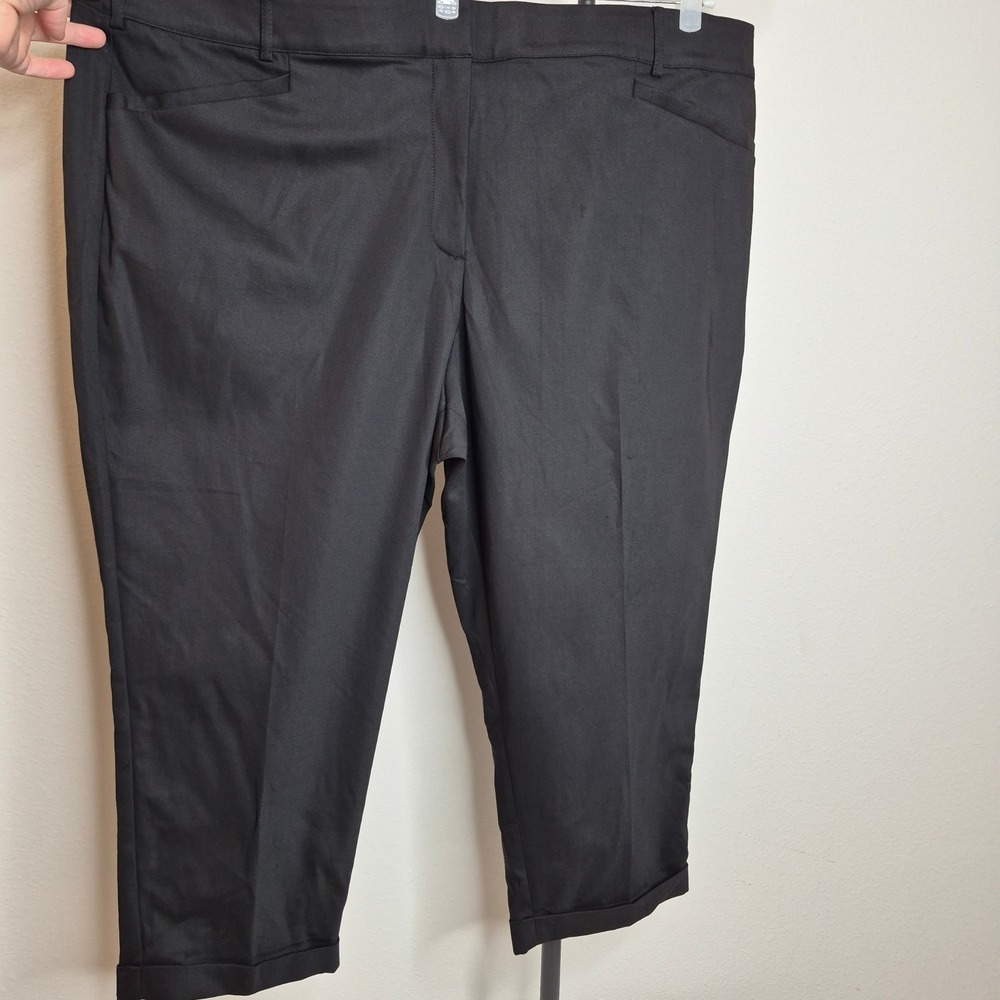 Lane Bryant The Modernist Collection Black Cropped Dress Pants Cuffed Size 28
